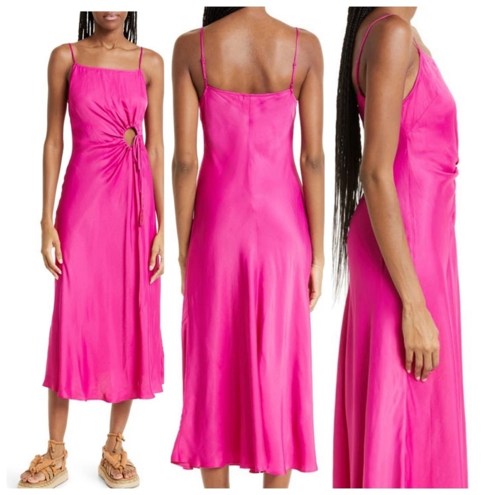 NEW NWT Farm Rio  Pink Midi Slipdress size Small